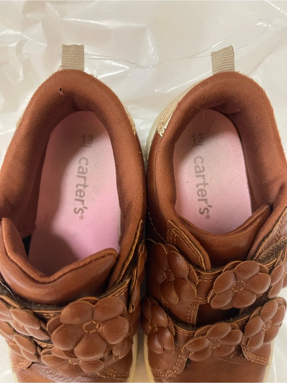 Carter's Brown Floral Strap Sneakers for Kids